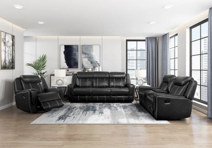 Homelegance Littleton Swivel Glider Accent Chair in Black Faux Leather 8516BK-1