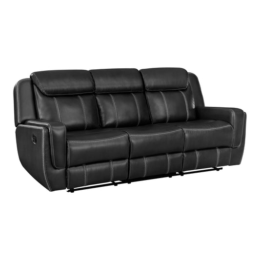 Homelegance Littleton Sectional Sofa in Black with Center Table and USB Ports 8516BK-3