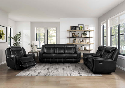 Homelegance Littleton Swivel Glider Accent Chair in Black Faux Leather 8516BK-1