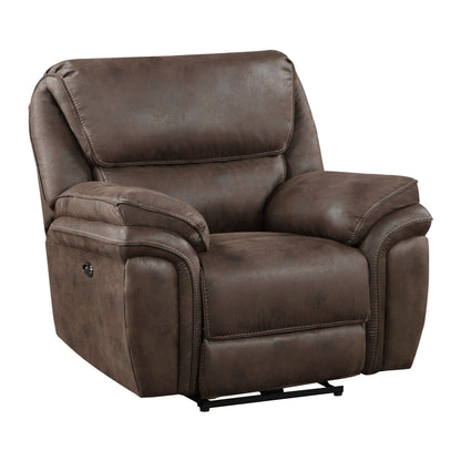 Homelegance Proctor Reclining Chair Power Recliner in Brown 8517BRW-1PW