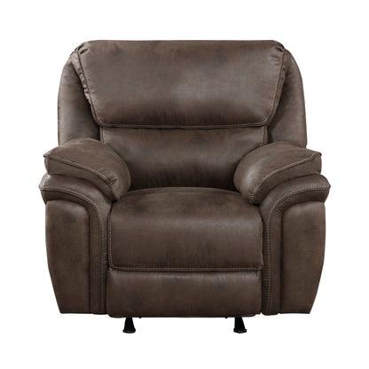Homelegance Proctor Reclining Chair Rocker in Brown Polished Microfiber 8517BRW-1