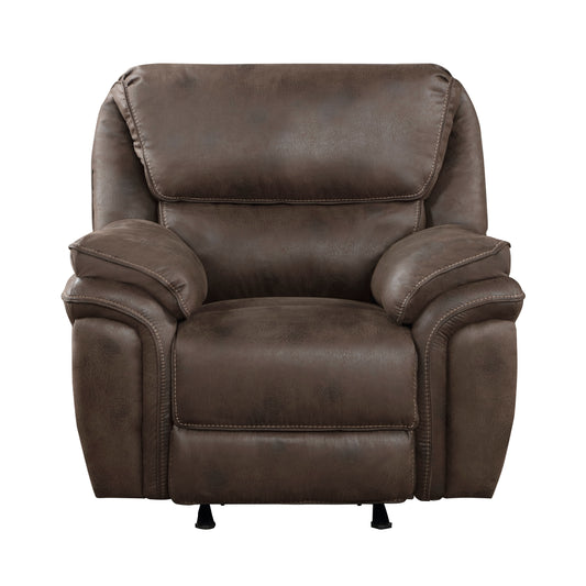 Homelegance Proctor Reclining Chair Rocker in Brown Polished Microfiber 8517BRW-1