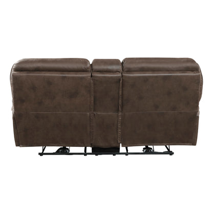 Homelegance Proctor Loveseat Power Reclining with Center Console Brown 8517BRW-2PW