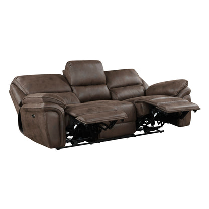 Homelegance Proctor Sectional Sofa in Brown Polished Microfiber 8517BRW-3PW