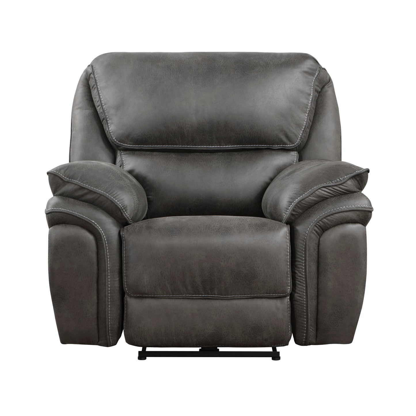 Homelegance Proctor Reclining Chair Power Recliner in Polished Gray Microfiber 8517GRY-1PW