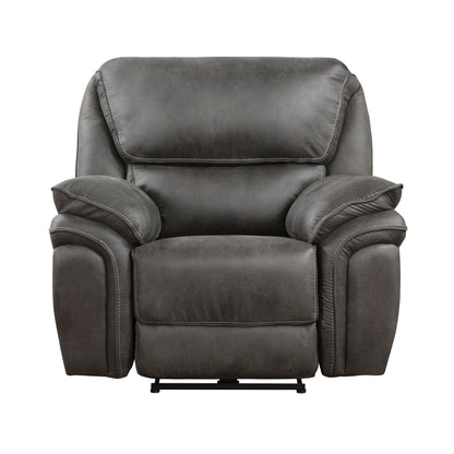 Homelegance Proctor Reclining Chair Power Recliner in Polished Gray Microfiber 8517GRY-1PW