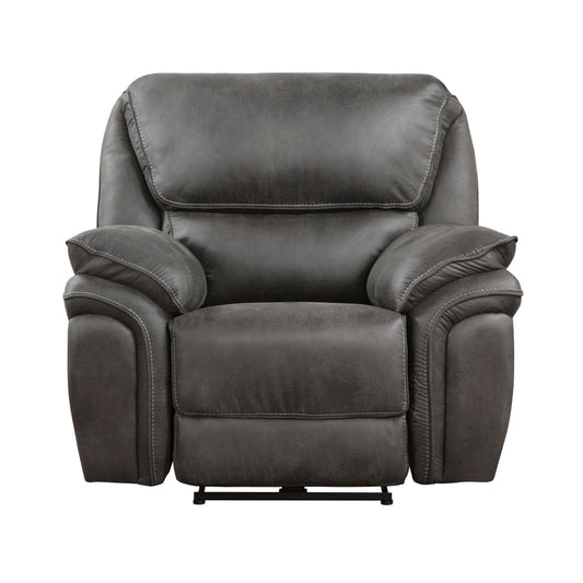 Homelegance Proctor Reclining Chair Power Recliner in Polished Gray Microfiber 8517GRY-1PW