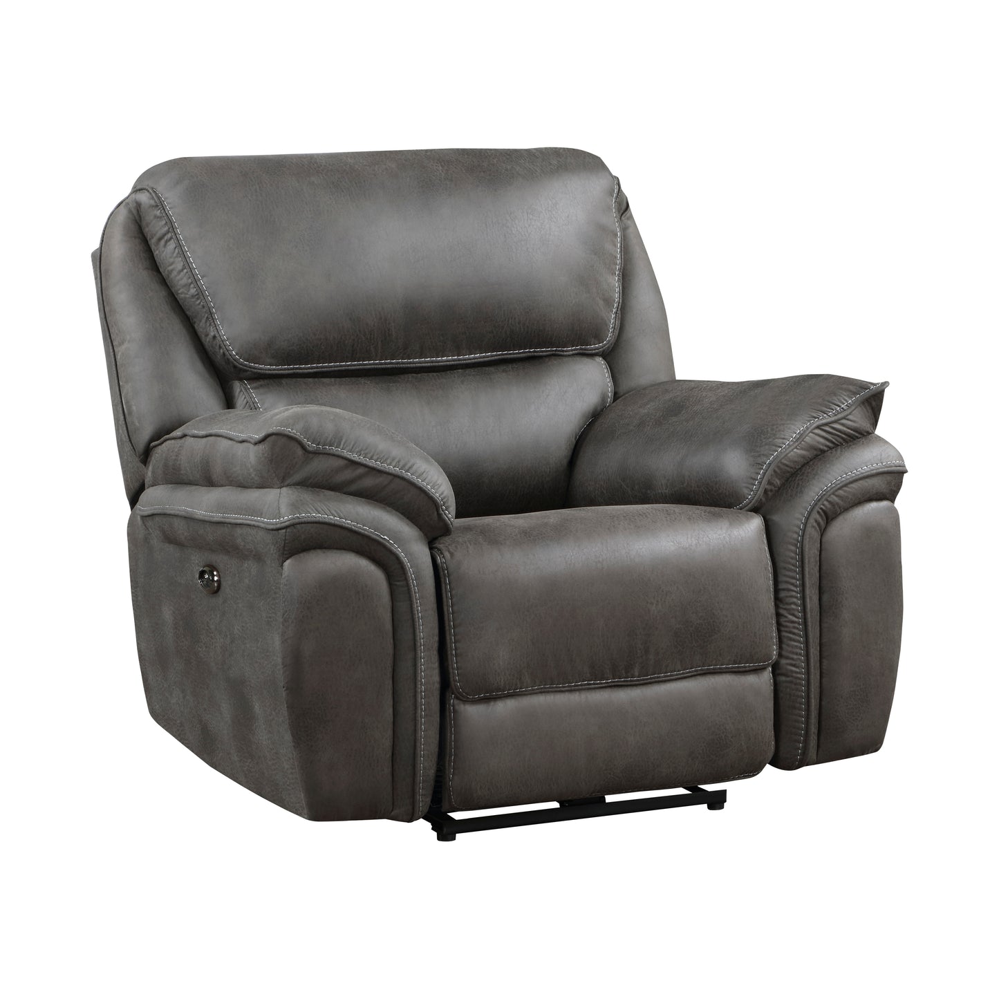 Homelegance Proctor Reclining Chair Power Recliner in Polished Gray Microfiber 8517GRY-1PW