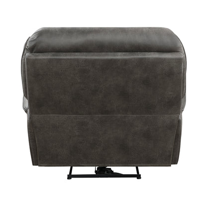 Homelegance Proctor Reclining Chair Power Recliner in Polished Gray Microfiber 8517GRY-1PW