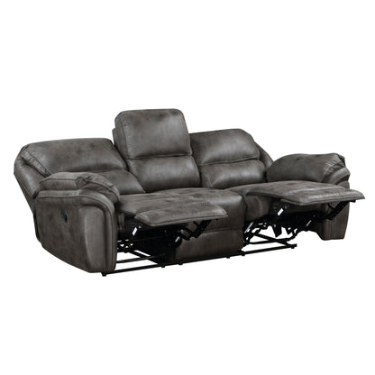Homelegance Proctor Gray Sectional Sofa with Dual Reclining Comfort 8517GRY-3