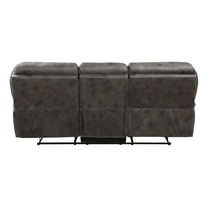 Homelegance Proctor Gray Sectional Sofa with Dual Reclining Comfort 8517GRY-3
