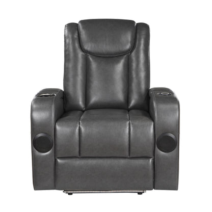 Homelegance Turbo Reclining Chair in Gray Faux Leather 8522GRY-1PW