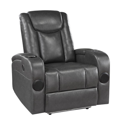 Homelegance Turbo Reclining Chair in Gray Faux Leather 8522GRY-1PW