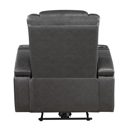 Homelegance Turbo Reclining Chair in Gray Faux Leather 8522GRY-1PW