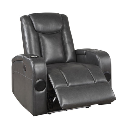Homelegance Turbo Reclining Chair in Gray Faux Leather 8522GRY-1PW