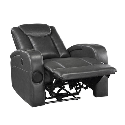 Homelegance Turbo Reclining Chair in Gray Faux Leather 8522GRY-1PW