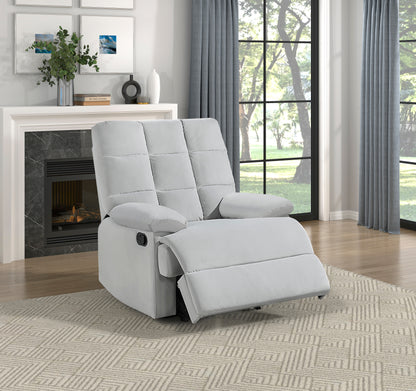 Homelegance Colin Reclining Chair in Light Gray Velvet 8525LG-1
