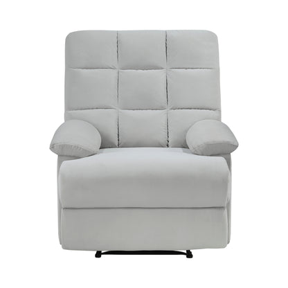 Homelegance Colin Reclining Chair in Light Gray Velvet 8525LG-1