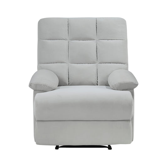 Homelegance Colin Reclining Chair in Light Gray Velvet 8525LG-1