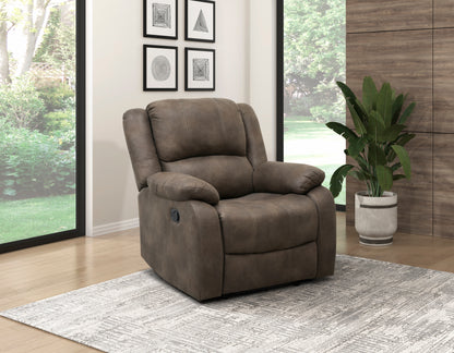 Homelegance Fairview Reclining Chair in Brown Polished Microfiber 8526BR-1