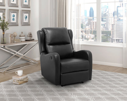 Homelegance Durant Reclining Chair in Black Faux Leather 8527BLK-1