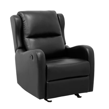 Homelegance Durant Glider Recliner Chair in Black Faux Leather 8527BLK-1GD