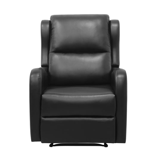 Homelegance Durant Reclining Chair in Black Faux Leather 8527BLK-1