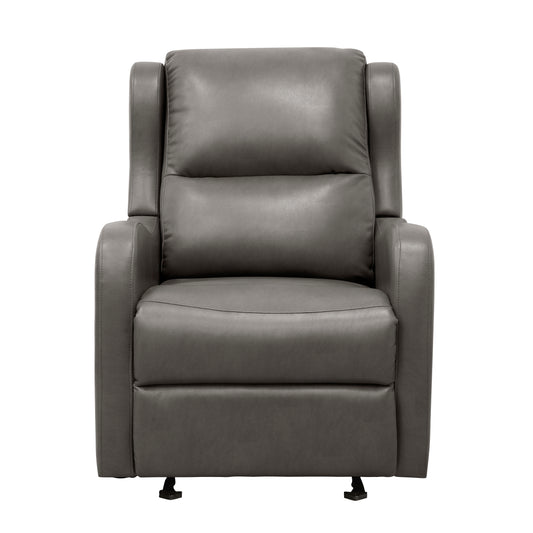 Homelegance Durant Glider Recliner Chair in Gray Faux Leather 8527GRY-1GD