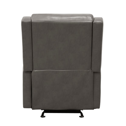 Homelegance Durant Glider Recliner Chair in Gray Faux Leather 8527GRY-1GD
