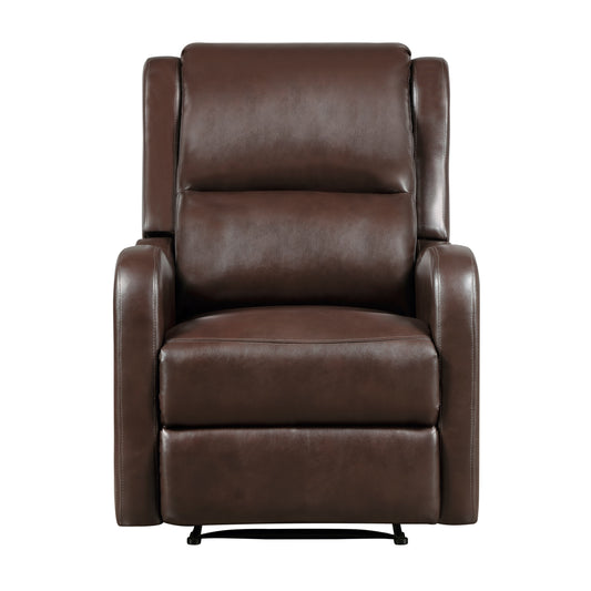 Homelegance Durant Reclining Chair in Brown Leather 8527NBR-1