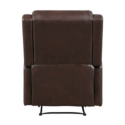 Homelegance Durant Reclining Chair in Brown Leather 8527NBR-1