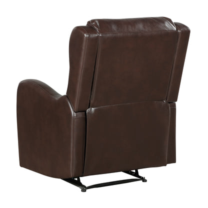 Homelegance Durant Reclining Chair in Brown Leather 8527NBR-1
