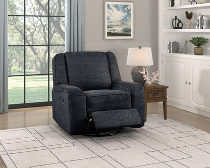 Homelegance Monterey Reclining Chair Swivel Glider in Ebony Chenille 8530EB-1