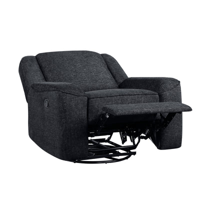 Homelegance Monterey Reclining Chair Swivel Glider in Ebony Chenille 8530EB-1