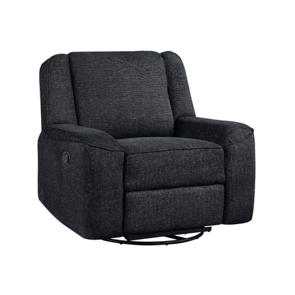 Homelegance Monterey Reclining Chair Swivel Glider in Ebony Chenille 8530EB-1