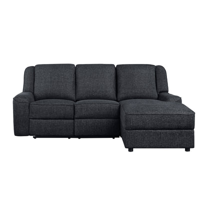 Homelegance Monterey 2-Piece Reclining Sectional Sofa in Rich Ebony Chenille 8530EB-SC