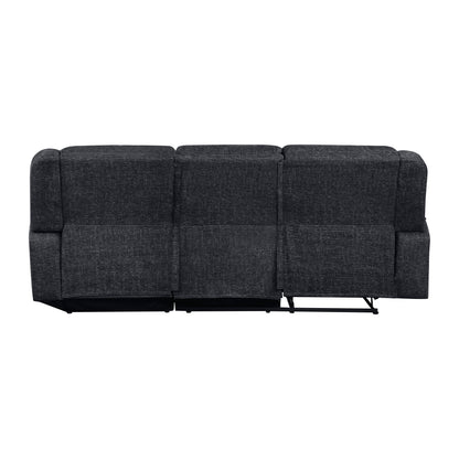 Homelegance Monterey 2-Piece Reclining Sectional Sofa in Rich Ebony Chenille 8530EB-SC
