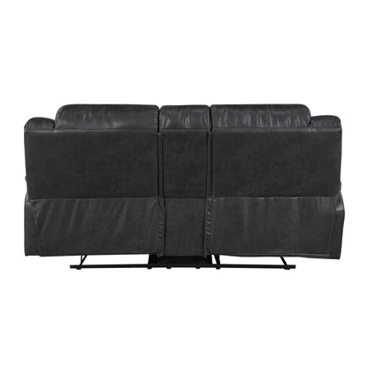 Homelegance Hazen Loveseat Reclining in Black 8538BK-2