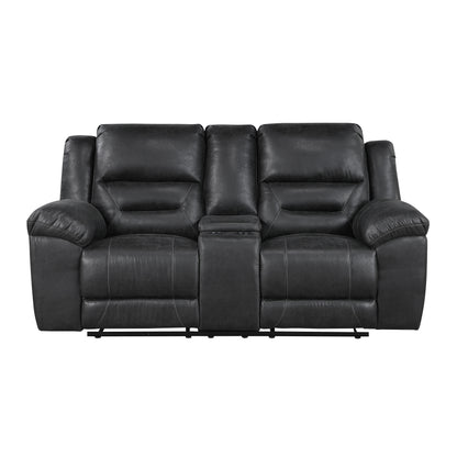 Homelegance Hazen Loveseat Reclining in Black 8538BK-2