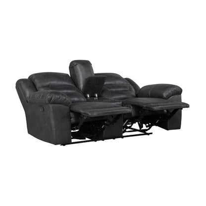 Homelegance Hazen Loveseat Reclining in Black 8538BK-2