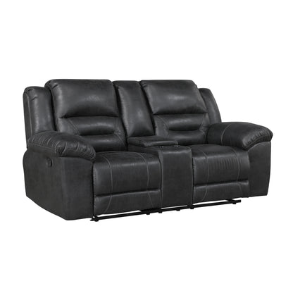 Homelegance Hazen Loveseat Reclining in Black 8538BK-2