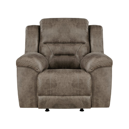 Homelegance Hazen Reclining Chair Rocker Recliner in Brown 8538BR-1