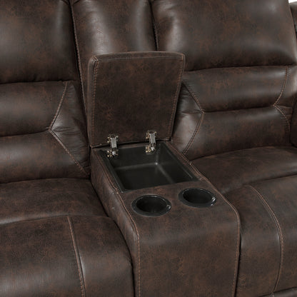 Homelegance Hazen Loveseat Reclining in Dark Brown 8538DB-2