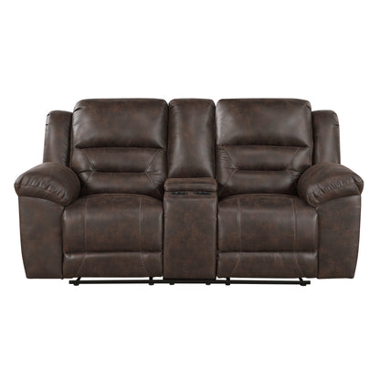 Homelegance Hazen Loveseat Reclining in Dark Brown 8538DB-2