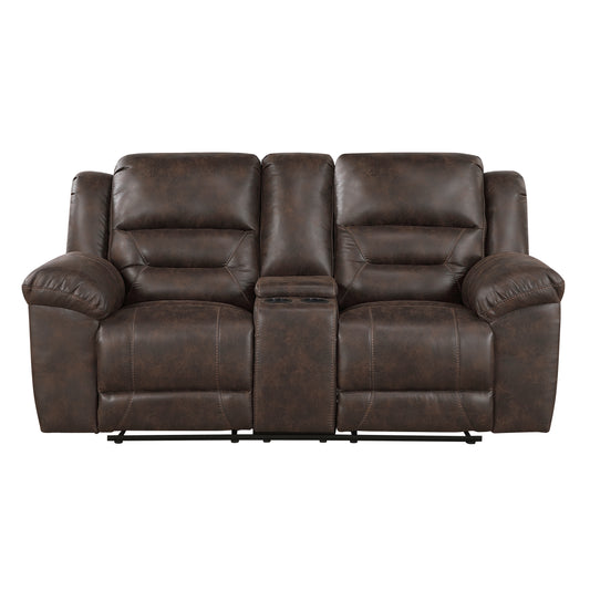 Homelegance Hazen Loveseat Reclining in Dark Brown 8538DB-2