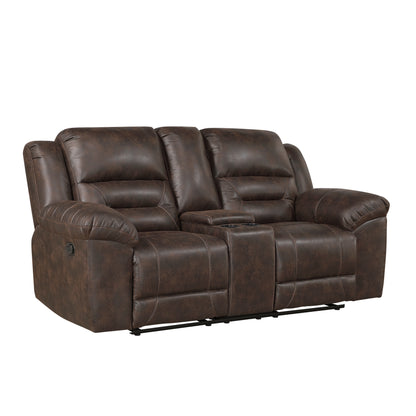 Homelegance Hazen Loveseat Reclining in Dark Brown 8538DB-2