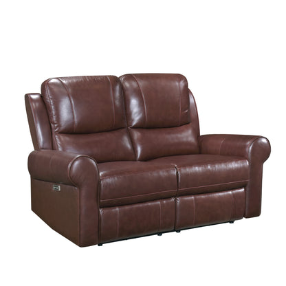 Homelegance McCall Loveseat Power Reclining Brown 8546BR-2PWH