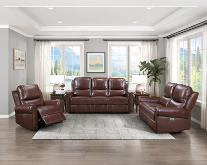 Homelegance McCall Reclining Chair Power Recliner in Brown 8546BR-1PWH