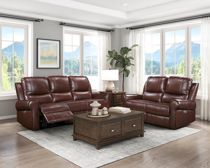 Homelegance McCall Loveseat Power Reclining Brown 8546BR-2PWH