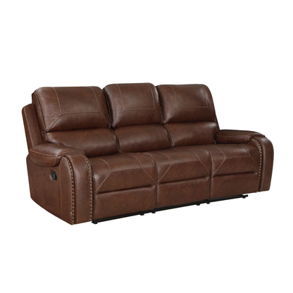 Homelegance Newnan Brown Faux Leather Dual Reclining Sectional Sofa 8549BRW-3